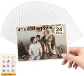 Mingting 24 PCS Magnetic Picture Frames for Refrigerator 4x6, Reusable Magnets Fridge Photo Sleeves for Refrigerator, Locker, Office Cabinet with Free 12 Pcs Removable Food Fridge Magnet White