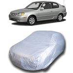 CREEPERS Water Resistant Car Cover for Hyundai Accent (Silver Without Mirror Pocket)