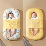 StarAndDaisy-Baby Lounger For Newborn-Baby Lounger Pillow-Soft 100% Cotton-Baby Nest-Infant Lounger-Baby Pillow For Newborn-Newborn Lounger-Bassinet Mattress (Yellow),1 Count