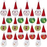THE TWIDDLERS - 20 Christmas Pin Badges for Kids, Santa Safety Pins in 4 Different Designs - Perfect for Classrooms, Party Bag Fillers, Cute Xmas Felt Accessory