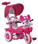 Amardeep Baby Tricycle Pink 86 * 64 * 33 cms Musical Rhymes 1-3 yrs W/Shade and Parental Control