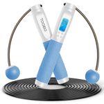 TOQIBO Skipping Rope with Digital Counter, Professional Ball Bearings & Non-Slip Handles, Adjustable Speed Rope Skipping Training, Fitness, Boxing, Weight Loss for Children and Adults