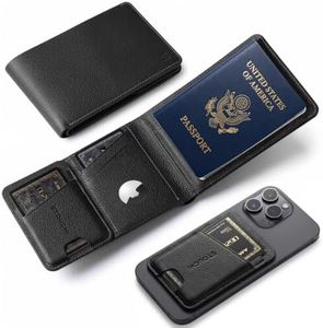 Slim Full Grain Leather Passport Wallet with AirTag Holder RFID Blocking
