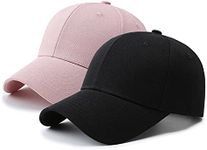 PFFY 2 Packs Baseball Cap Golf Dad Hat for Men and Women, Black+Pink, One Size