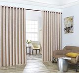 Linen Zone Beige Ivory Extra Wide Curtains for Wall Partition. Sliding Hanging Room Dividers Come as Set of 2 Dividers for Bedroom or Can Be Used as Privacy Screen. (Evelyn 108 x 100 Ivory)