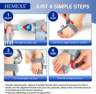 HEMEXS Bunion Corrector Splint for Women & Men – Adjustable Toe Alignment, Day & Night Relief