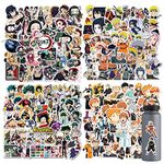 200Pcs Naruto, Demon Slayer, Haikyuu and My Hero Academia Stickers, Funny Anime Stickers Decals for Laptop Water Bottle Phone Luggage