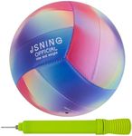 JSNING Gradient Color, Ombre Volleyball with Pump,Volleyball Soft Touch,Volley lite for Outdoor Indoor Beach Game,Official Size 5 Volleyball,Cool Cute Design