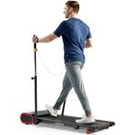 Sunny Health & Fitness Slim Under Desk Walking, Compact Walking Pad Treadmill with Arm Exercisers, Remote Control, LCD Display, SunnyFit App Enhanced Bluetooth Connectivity - SF-T723007