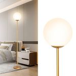 GiantexUK Globe Floor Lamp, Metal Frame Standing Corner Lamp with Acrylic Lampshade, Foot Switch & E27 Socket, Tall Stand Up Reading Light for Home Bedroom Office Living Room