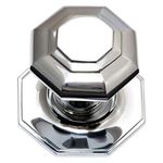 House of Brass Solid Heavy Cast Polished Chrome Octagonal Centre Door Knob Large (Fixed Knob)