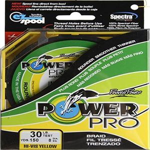 Power Pro Spectra Fiber Braided Fishing Line, Unisex-Adult, Fishing Line, 21100300150Y, Hi-Vis Yellow, 150YD/30LB