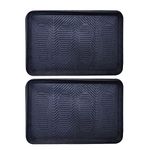 Mats Avenue® Multi-Purpose Rubber Boot Tray mat for Indoor and Outdoor use 40cm x 60cm Black Set of 2