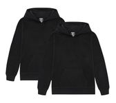 TEX2FIT 2-Pack Boys Hoodies, Pullover Fleece Sweatshirt Hoodies for Kids (2pcs Set) (Black/Black, Large (12-14yrs))