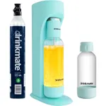 Drinkmate OmniFizz Sparkling Water and Soda Maker, Carbonates Any Drink, Special Bundle - Includes 60L CO2 Cylinder, Two Carbonation Bottles, and Fizz Infuser (Arctic Blue)
