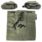 Forest Fundamentals™ Artisan Forager Pouch™ | Handmade Waxed Canvas Collapsible Waist Foraging Utility Pouch, Bag, Pack | Bushcraft, Hiking, Camping & Dog Walking | Life-time gift to remember!