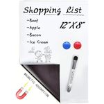 12inx8in Magnetic Dry Erase Whiteboard Sheet for Fridge-A4 Size Planner，Reminder or to Do List Magnetic Whiteboard-Kitchen, Office, & Shopping List Bulletin - Includes 2 Magnets & 1 Marker