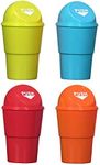 Hammont Mini Trash Can for Car - 4 Pack, 3.75"x6.5" Car Trash Bin - Cute Car Accessories, Colorful Car Garbage Can - Compact and Convenient Trash Can for Car