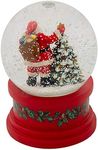 Roman Santa With Tree Plays Tune Here Comes Santa Claus 5.75 Inch Holiday Glitter Globe