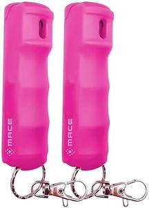 Mace Pepper Spray - 2-Pack Clip On Hard Case Model, 0.42 oz, 12 Feet Range, Max Police Strength, Long Lasting UV Dye, Flip Top Safety Cap, Self Defense Pepper Spray for Women & Men - Pink