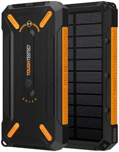 ToughTested 10,000mAh Fast Charging Solar Power Bank, Portable Solar Charger External Battery Bank, LED Flashlight | Wireless Charger, IP65 Waterproof, Shockproof for Camping, Travel & Emergency Use