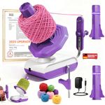 5.0 Upgraded Electric Yarn Winder【Top1 RPM German Motor】【SGS-Grade Precision Gears】Wool Yarn Ball Winder Compact Automatic for Crocheting Super Strong Tension, Ideal for Home and Studio (Purple White)