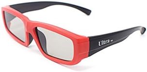 Ultra 2 Red and Black Childrens Passive 3D Glasses Kids for Use with all Passive TVs Cinema Projectors and RealD Films Movies Circular Polarised 3D Glasses Passive Kids Movies Cinema 3D Glasses