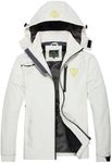 GIISAM Mens Rain Coat Packable Lightweight Waterproof Windbreaker Rain Gear for Men Rain Jackets Outdoor Sports White