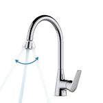 Delta Faucet Deck Mount Kitchen Faucet Mixer I Ixa Jive Single Handle Multi-Function Kitchen Sink Tap I 360° Swivel Spout I 10 Year Warranty I Durable Kitchen Tap I Chrome - 44001-SQ