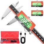 Preciva Rechargeable Backlit Vernier Caliper,150mm Digital Vernier Caliper, IP54 Waterproof Micrometer Digital CalipersInch with Backlit Large LCD Screen, with Mm/Inch Conversion