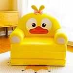 ALSWIG Three Layers of Folding Kids Sofa/Children Sofa/Lazy Sofa/Armchair Flip Open Plush Foldable Mini Sofa Softtoy Cute Cartoon Design Baby Seat Couch (Not Cover!with Liner Filler) (Duck) (QK-123)