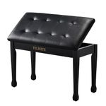 FILISITE Microphone Piano Bench with Tufted Seat, Backrest, Black (Black)