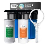 iSpring WGB21B 2-Stage Whole House Water Filtration System, with 10" x 4.5" Sediment CTO(Chlorine, Taste, and Odor) Filter, 1" Inlet/Outlet