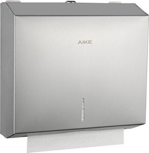 AIKE 250 Sheets Compact Multifold Wall Mount Paper Towel Dispenser,Stainless Steel Black AK5180 (Max Folded Size 10.6"x3.9")