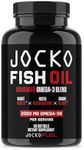 Jocko Fuel Omega 3 Fish Oil Supplement - Burpless Fish Oil 2000mg Omega 3 Fatty Acid Supplement Powerful Antioxidant with Astaxanthin - Supports Brain, Heart, & Mood (60 Capsules) (30 Day Supply)