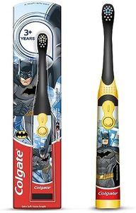 Colgate Batman Toothbrush for kids, Battery Powered Electric Toothbrush, Age 3+, Kids toothbrush with Extra Soft Bristles and Slim Handle, Includes Replaceable Batteries