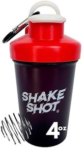 Shake Shot - Black - 4oz Mini Shaker Bottle for Pre Workout, Creatine, & Small Scoop Supplements (Not for Protein) Carabiner & Shaker Ball Included