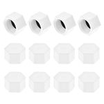 uxcell G1/2 Pipe Fitting Cap, PPR Hex Female Thread Hose Connector with Gasket, for Garden and Outdoor Water Pipes End, White 12Pcs