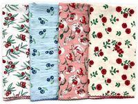 APIGANIZ 4 Pcs 21"x21" Cotton Bandana for Women, Super Soft Puckered (Bubble) Fabric, Neck Scarf for Women, All-Occasion Gift - Q01