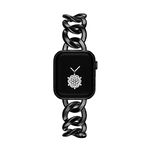 KAGOWEAR Black 38/40/41mm Women Classy&Cool Chain Smartwatch Bands for Apple Watch Bands Series 9/8/7/SE/6/5 Sstylish Replacement Strap for Iwatch 8/9 Gift for her