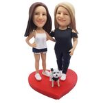 mydedor Custom Bobblehead,Sister or Best Friend Personalized Fully Custom Made Bobblehead Two Person Figurines for Loves Friends Couple, Based on Your Photos