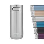 Contigo Luxe Autoseal Travel Mug, Stainless Steel Thermal Mug, Vacuum Flask, Leakproof Tumbler, dishwasher safe, Coffee Mug with BPA Free Easy-Clean Lid, Stainless Steel, 360 ml