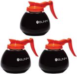 BUNN 12 Cup Commercial Glass Decanter with Black Handle (3 Pack) Orange