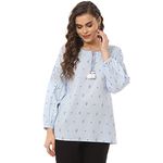 Rangriti Women's Ethnic Blue Ethnic Wear Top (Size_XL)