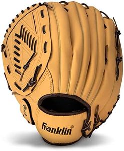 Franklin Sports Baseball + Softball Glove - Field Master Baseball + Softball Mitt - Adult + Youth Glove - Men's + Women's Baseball + Softball Gloves - Left Hand Throw - 13" - Camel Brown