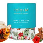 CelesTe Tropical Paradise Hibiscus Black Tea – Loose Leaf Black Tea – Hibiscus Flower Tea – Hot & Ice Tea – Cinnamon Hibiscus Black Tea – 100% Natural & Loose Leaf – 50g - 20Cups