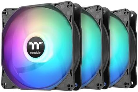 Thermaltake LE120 ARGB PWM Fan (3 Pack), PWM controlled 500~1500 rpm, 5V Motherboard Sync, 16.8 Million Colors 9 Addressable LEDs, Airflow 66.1 CFM, 120mm Hydraulic Bearing, Case Fan, CL-F204-PL12SW-A