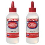 CollAll Purpose Glue-Prefect for Arts, Crafts & DIY-Transparent, Fast Drying & Strong Bond-Adults & Kids Use-for Paper, Card, Cork, Wood, Glass, Ceramics, Leather, Felt & More - Pack of 2