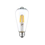 DC 12 Volt Warm White 2700k 6 Watt LED Filament ST64 Light Bulb E26 E27 Medium Base Lamp Low Voltage Marine Boat Solar Stage Film Photography Production Prop Retro Edison 12V Battery Lighting