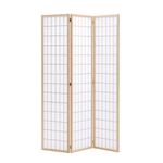 INMOZATA Grid Room Divider, Wood and Non-woven Fabric Room Divider Screen, Folding Screens and Room Dividers Separator, Office Screen Divider, 130 * 180cm